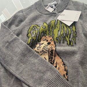 Ganni Gray Crewneck Sweater